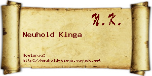 Neuhold Kinga névjegykártya